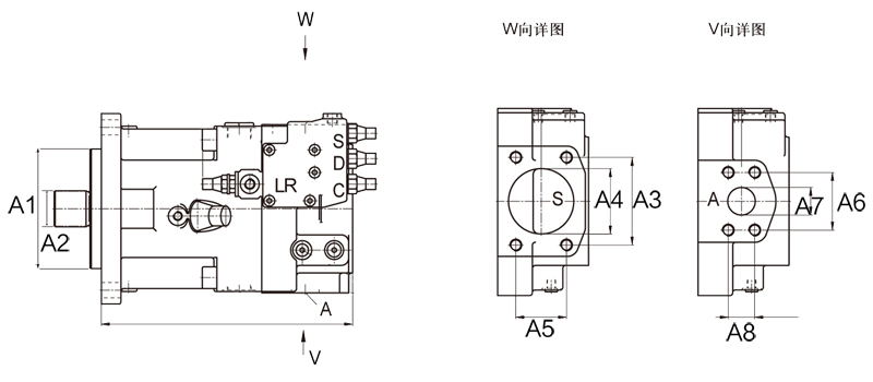 HZ-A11VO系列液壓泵安裝結(jié)構(gòu)尺寸表